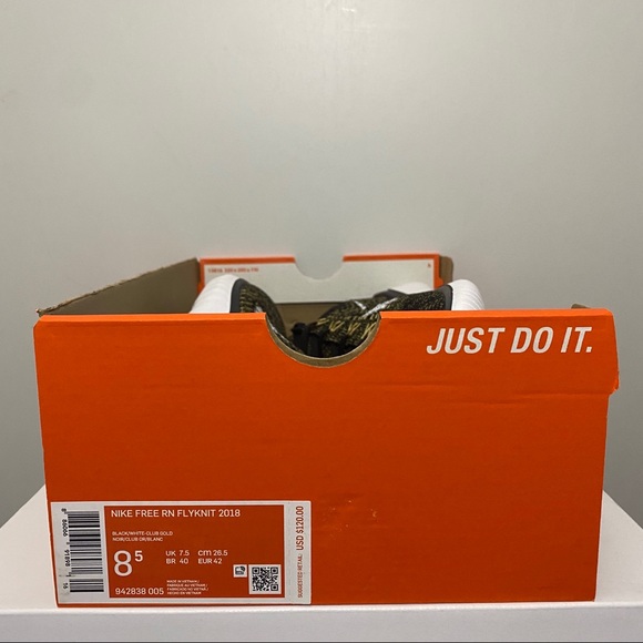 Nike Men's Free RN Flyknit 2018 Black Gold - Picture 5 of 7